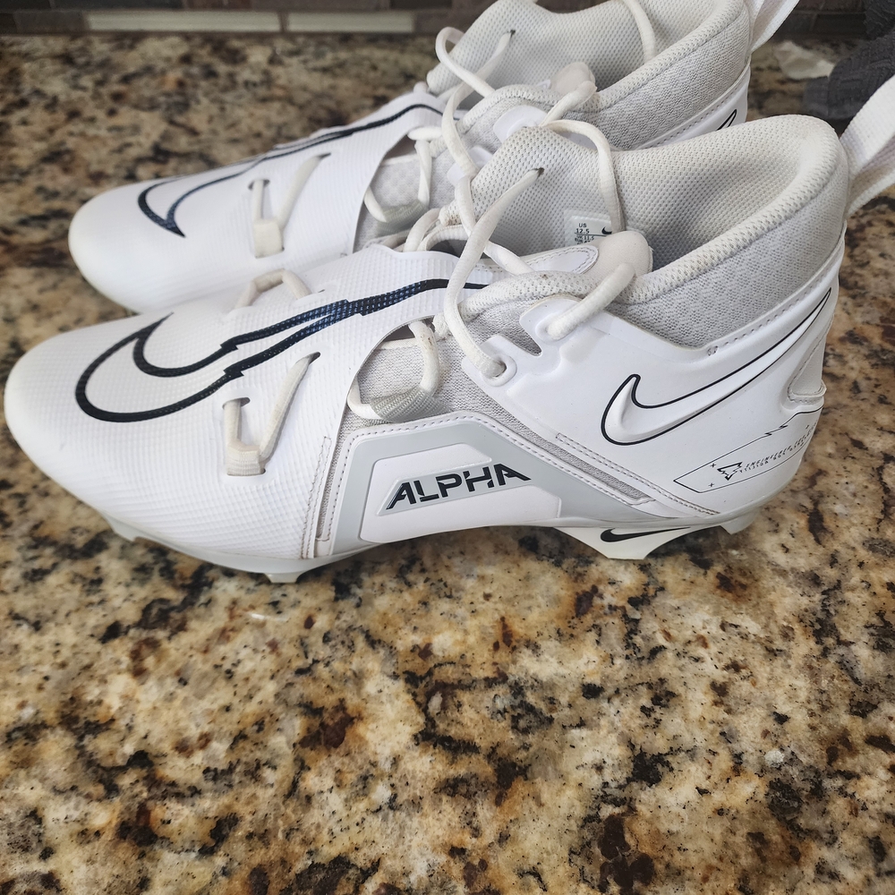 Nike Alpha Football Cleats - White & Black - Men's Size 12.5 - Picture 3 of 6